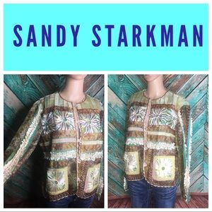 Sandy Starkman Silk Blend Ribbon Jacket